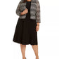 Vestido midi plus size feminino Jessica Howard e jaqueta de renda chevron cinza tamanho 14W