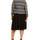 Vestido midi plus size feminino Jessica Howard e jaqueta de renda chevron cinza tamanho 14W
