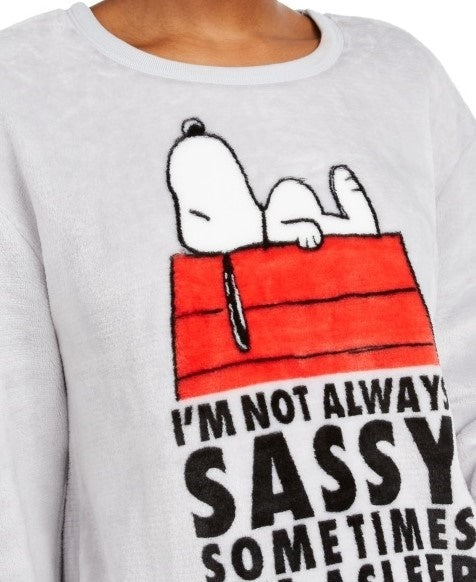 Moletom de pelúcia Snoopy Peanuts Junior, cinza, tamanho X-S