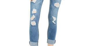 Calça jeans desgastada de dois botões Indigo Rein Junior, azul, tamanho 1