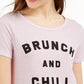 Camiseta estampada Love Tribe Juniors Brunch And Chill azul brilhante tamanho médio