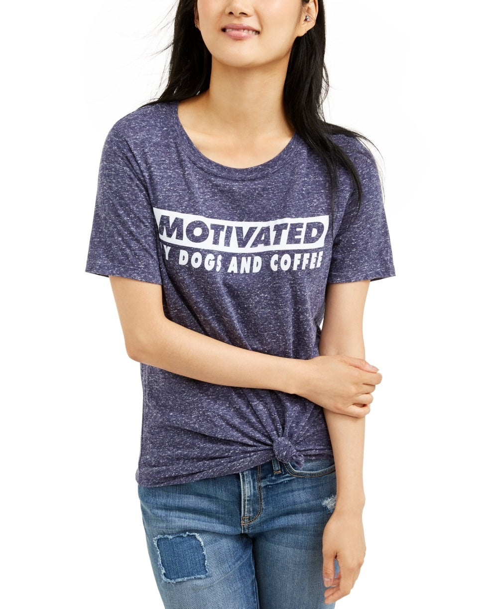 Camiseta estampada Love Tribe Junior Dogs &amp; Coffee, azul, tamanho X-S