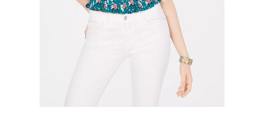 Blusa Crave Fame Juniors com estampa de manga curta e babados, rosa, tamanho X-S