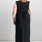 Vestido longo com nó e manga três quartos feminino plus size Love Squared, preto, tamanho 1X