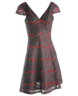 Kensie Women's Metallic Lace Fit & Flare Dress Charcoal Size 0