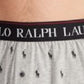 Boxers de malha Ralph Lauren masculinos, tamanho pequeno, na cor carvão