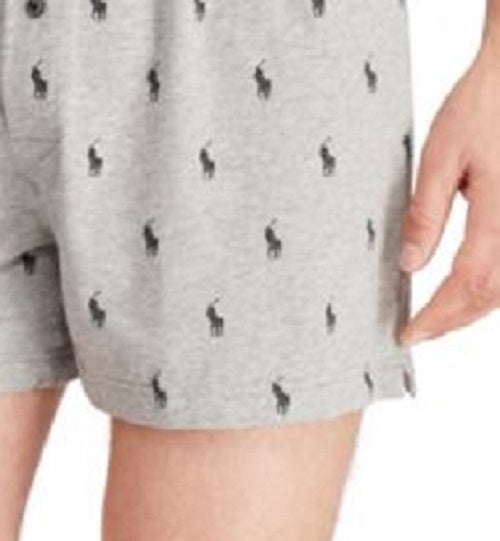 Boxers de malha Ralph Lauren masculinos, tamanho pequeno, na cor carvão