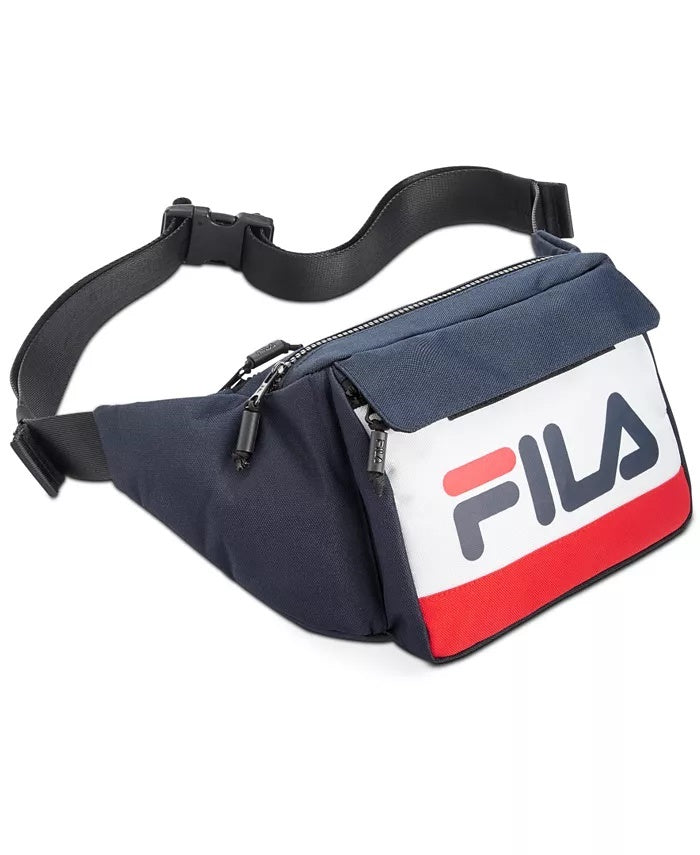 Bolsa de cintura Fila Lindon Logo Masculina Azul Marinho Tamanho Regular