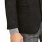 Blazer curto masculino Ralph Lauren em camurça sintética com dois botões, preto, tamanho 42