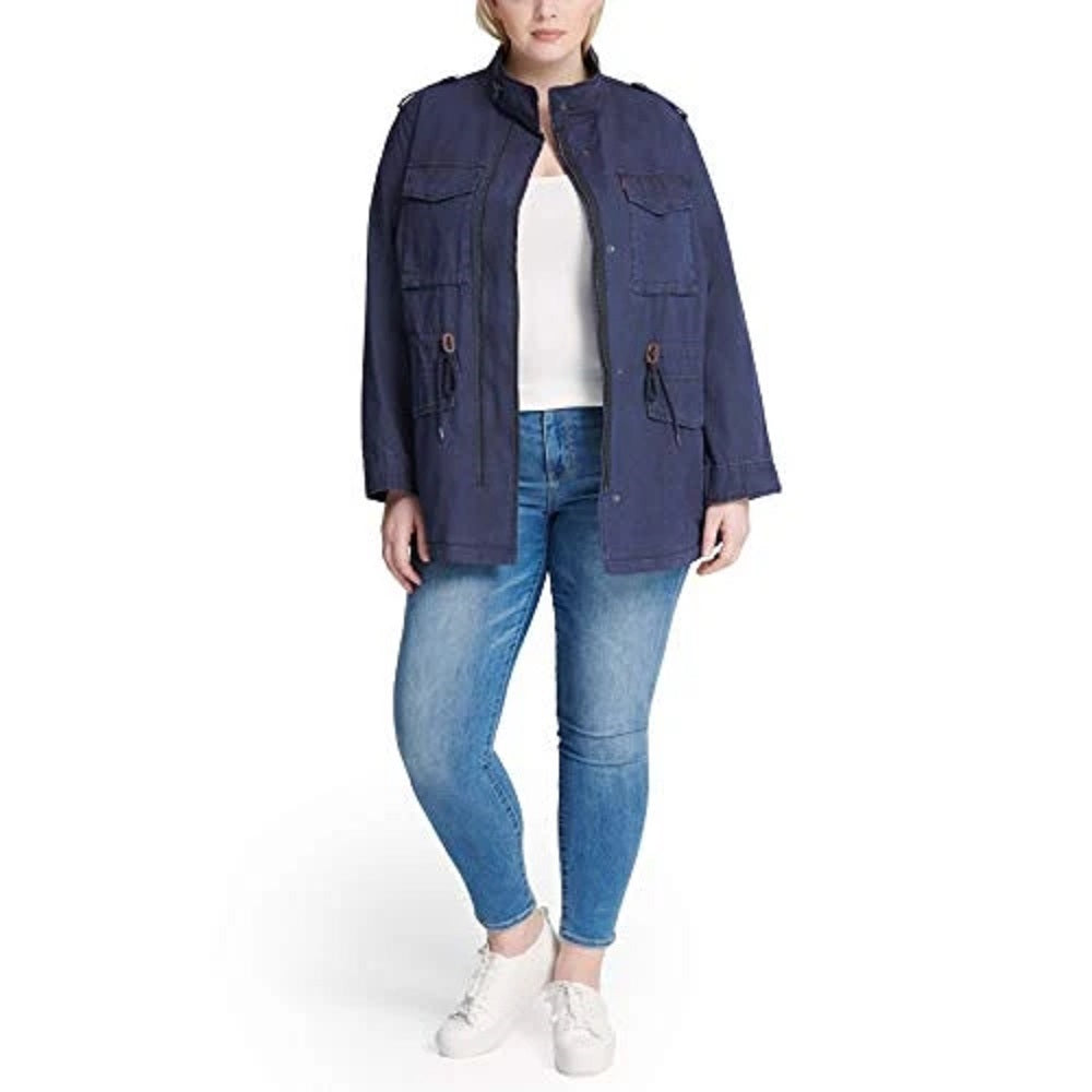 Jaqueta de campo leve de algodão Levi's feminina, azul-marinho, tamanho pequeno