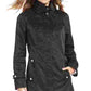 Calvin Klein Anorak feminino com capuz, dobrável, gola alta, resistente a rugas, preto, tamanho médio
