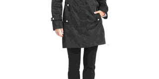 Calvin Klein Anorak feminino com capuz, dobrável, gola alta, resistente a rugas, preto, tamanho médio