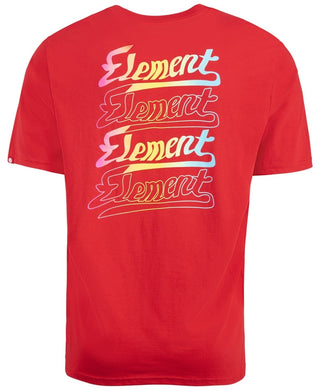 Camiseta masculina Element Evanston com estampa gráfica e logotipo vermelho brilhante, tamanho grande