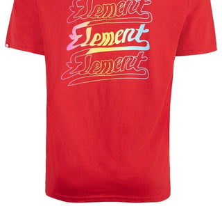 Camiseta masculina Element Evanston com estampa gráfica e logotipo vermelho brilhante, tamanho grande