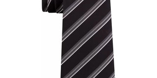 Gravata listrada masculina Kenneth Cole Reaction Veloutine azul marinho tamanho regular