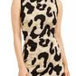 Vestido curto de festa feminino Planet Gold com estampa animal, sem mangas, gola alta, amarelo, tamanho XX-S