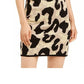 Vestido curto de festa feminino Planet Gold com estampa animal, sem mangas, gola alta, amarelo, tamanho XX-S