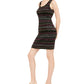 Vestido suéter listrado metálico Planet Gold Derek Heart Juniors marrom - tamanho X-S
