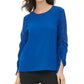 Blusa Calvin Klein Feminina Gola Redonda Manga Cordão Azul Tamanho XG