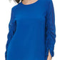 Blusa Calvin Klein Feminina Gola Redonda Manga Cordão Azul Tamanho XG
