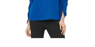 Blusa Calvin Klein Feminina Gola Redonda Manga Cordão Azul Tamanho XG