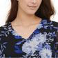 Blusa Calvin Klein Feminina Estampada Manga Babados Azul Tamanho Médio
