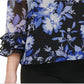 Blusa Calvin Klein Feminina Estampada Manga Babados Azul Tamanho Médio