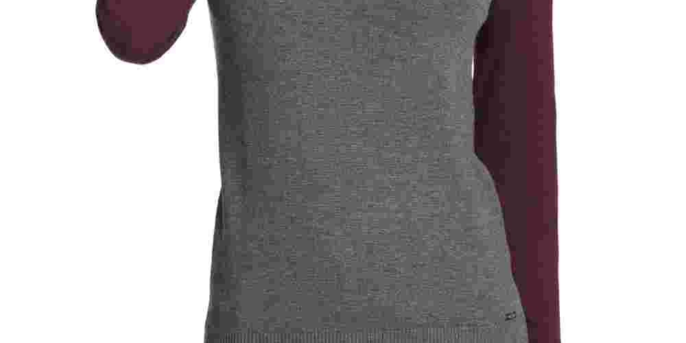 Calvin Klein Suéter Feminino Color Block Manga Longa Gola Redonda Cinza Tamanho X-G