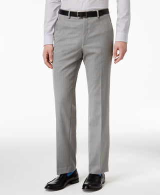 Alfani Men's Dress Pants Slim Fit Flat Front Stretch Gray Size 32X34