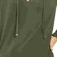 Blusa feminina Michael Kors com babados, manga comprida, gola V, verde, tamanho grande