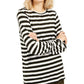 Blusa listrada feminina Michael Kors de manga comprida, branca, tamanho X-G
