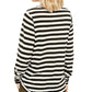 Blusa listrada feminina Michael Kors de manga comprida, branca, tamanho X-G