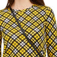 Blusa feminina xadrez manga comprida Michael Kors, amarela, tamanho pequeno