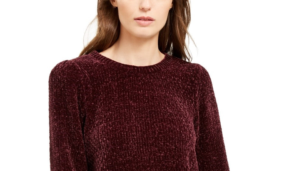 Suéter feminino Michael Kors de manga comprida roxo tamanho extragrande