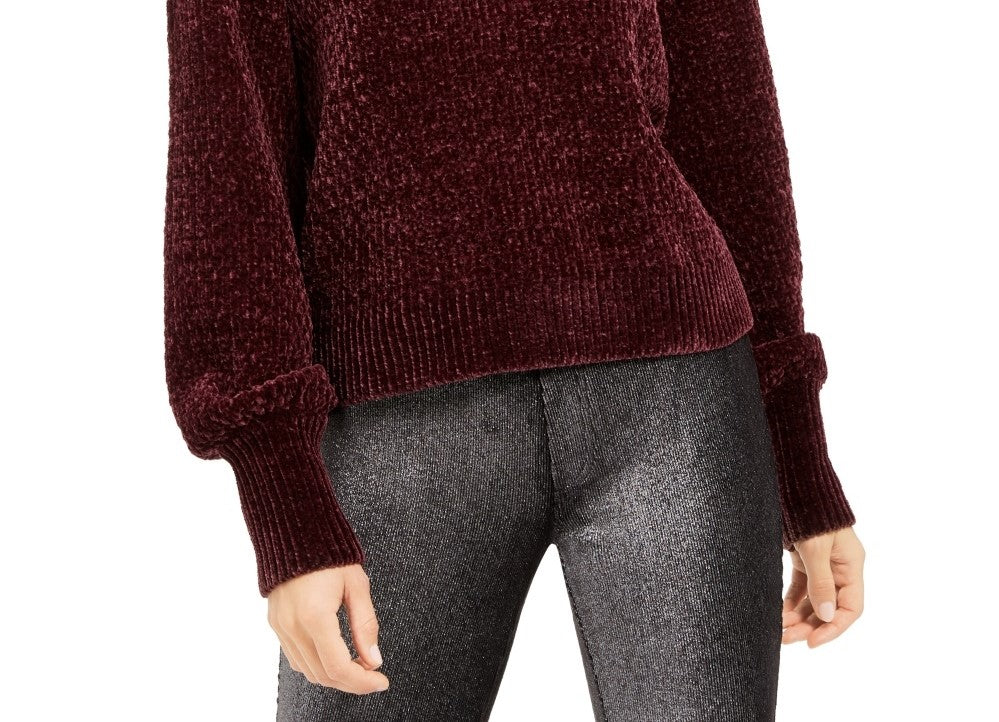 Suéter feminino Michael Kors de manga comprida roxo tamanho extragrande