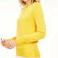 Suéter feminino Michael Kors com bainha de pressão, amarelo, tamanho X-S