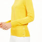 Suéter feminino Michael Kors com bainha de pressão, amarelo, tamanho X-S