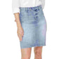 Saia jeans feminina NYDJ com cintura alta, azul, tamanho 16