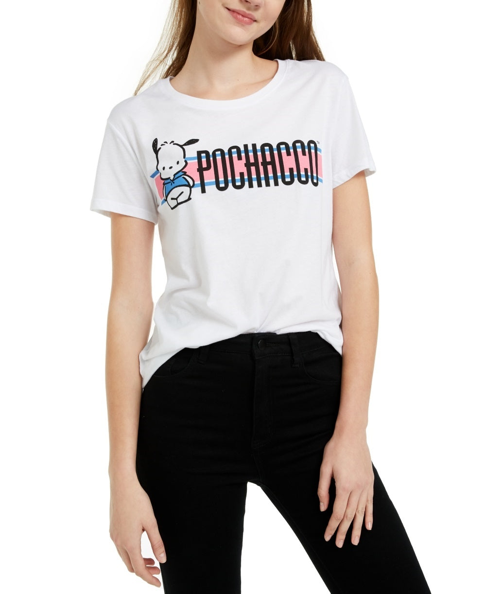 Camiseta com estampa gráfica Pochacco da Love Tribe Junior, branca, tamanho pequeno