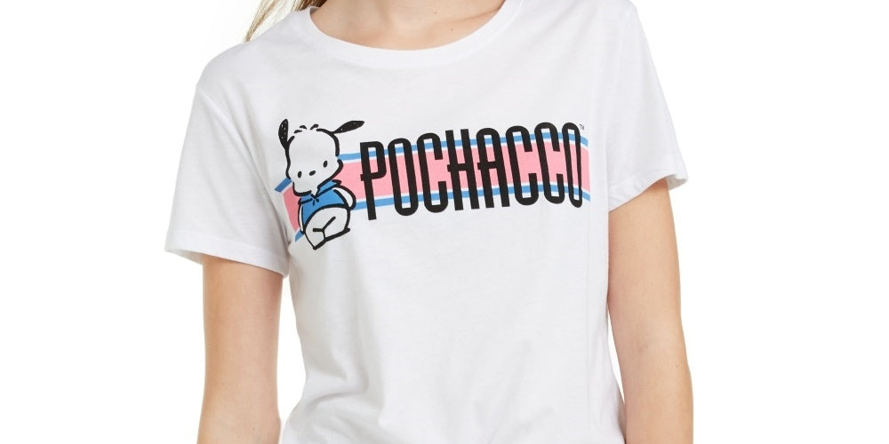 Camiseta com estampa gráfica Pochacco da Love Tribe Junior, branca, tamanho pequeno