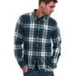 Camisa xadrez masculina Barbour Highland, verde, tamanho médio