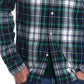 Camisa xadrez masculina Barbour Highland, verde, tamanho médio