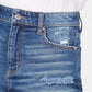 Minissaia jeans rasgada Tinseltown Juniors, azul médio, tamanho 1