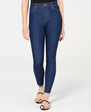 Calça jeans skinny Tinseltown Junior's High Rise Raw Hem, azul marinho, tamanho 9