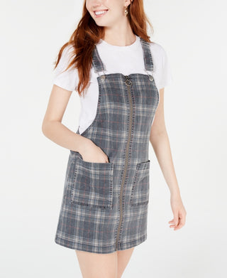 Tinseltown Juniors' Plaid Skirtall Black Size Medium