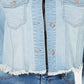 Jaqueta jeans curta com acabamento cru da Tinseltown Juniors, azul brilhante, tamanho pequeno