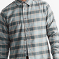 Camisa de flanela xadrez Thermocore masculina The North Face com botões e manga comprida, cinza, tamanho pequeno