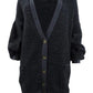 Cardigan feminino Free People Snow Drop, preto, tamanho X-S