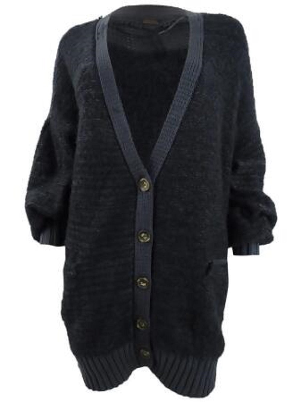 Cardigan feminino Free People Snow Drop, preto, tamanho X-S