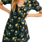 Túnica feminina Adelle com estampa floral, preta, tamanho médio, Free People